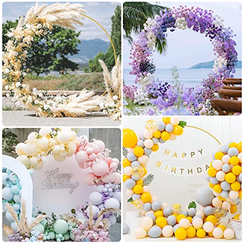 Image of Wokceer Round Backdrop Stand 6.6FT Gold Metal Circle Balloon Arch Frame | Metal Circle Backdrop Stand Gold Round Arch for Wedding Birthday Party Bridal Baby Shower Anniversary Event Ceremony