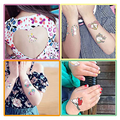 Ooopsi Unicorn Temporary Tattoos For Kids Birthday Party Unicorn Party Supplies Girls Boys Party Favors - 25Pcs 2.5" X 2.5" #TOP3
