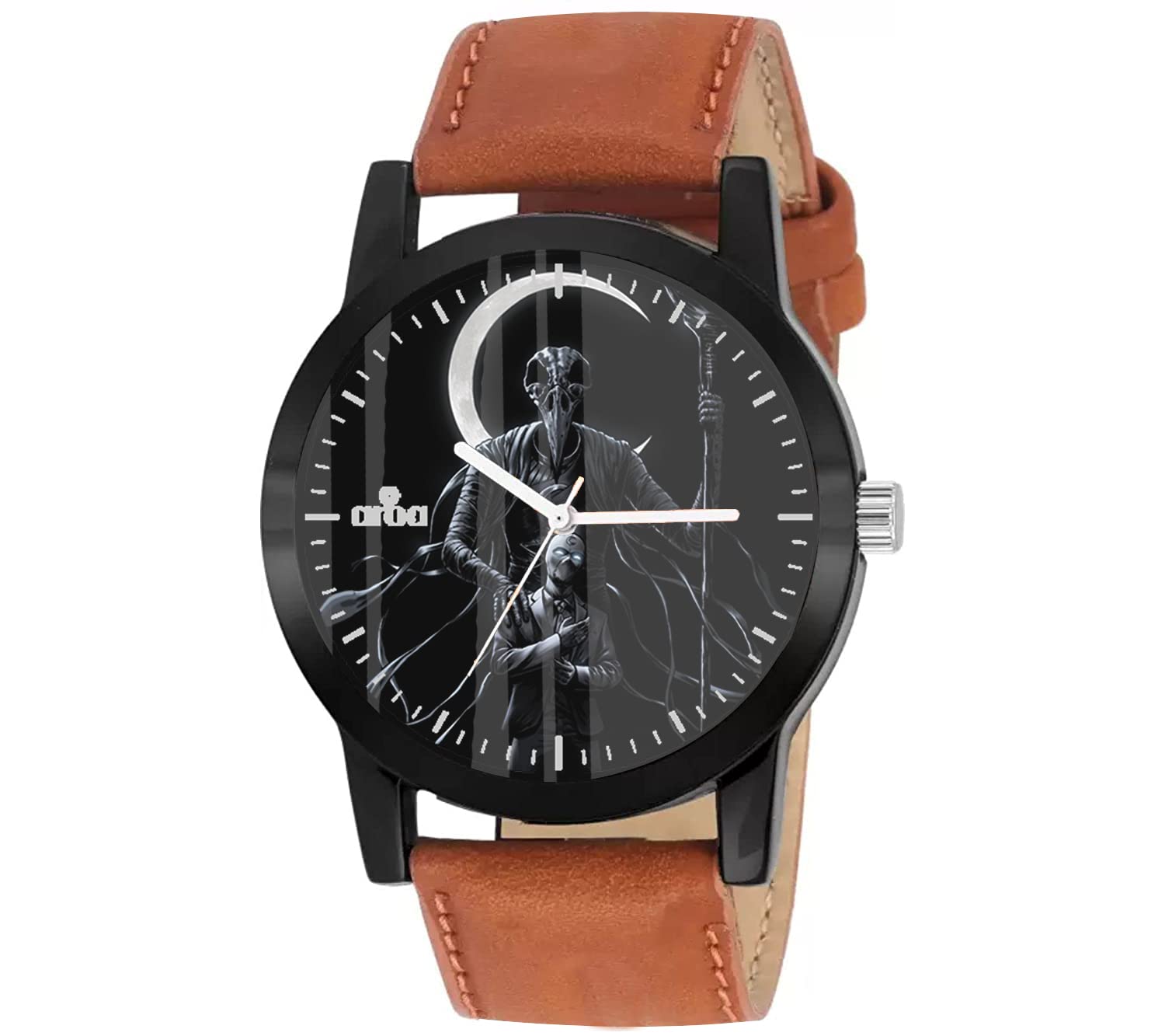 AROA Watch New Watch for Moon Knight and Khunsh Standing Antihero Design Model : 429 Black Metal Type Analog Brown Strap Watch Black Dial for Men Stylish Watch for Boys (B0C3DJGRDH) Amazon Price History, Amazon Price Tracker