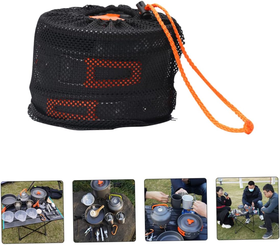1set Portable Camping Cookware Aluminium Alloy Cooking Pots for Outdoor Activities Lightweight and Easy to Carry for Hiking and Picnics Includes Essential Camping Utensils