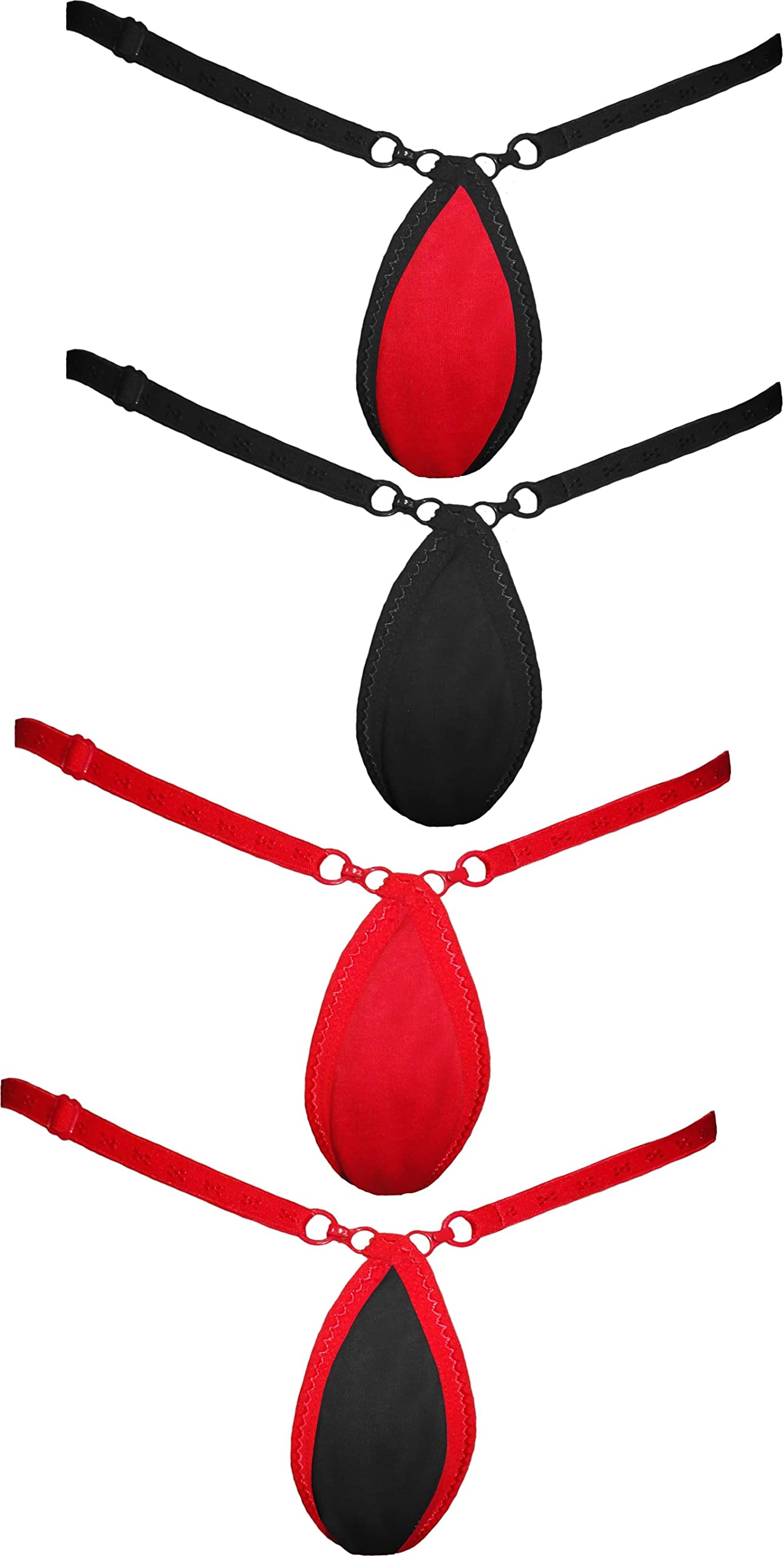 Women Black, Red Solid Cotton Blend Thong Panty Pack of 2-image-21
