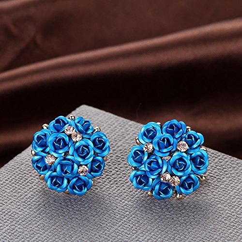 Floral Plated Stud Earrings for Women
