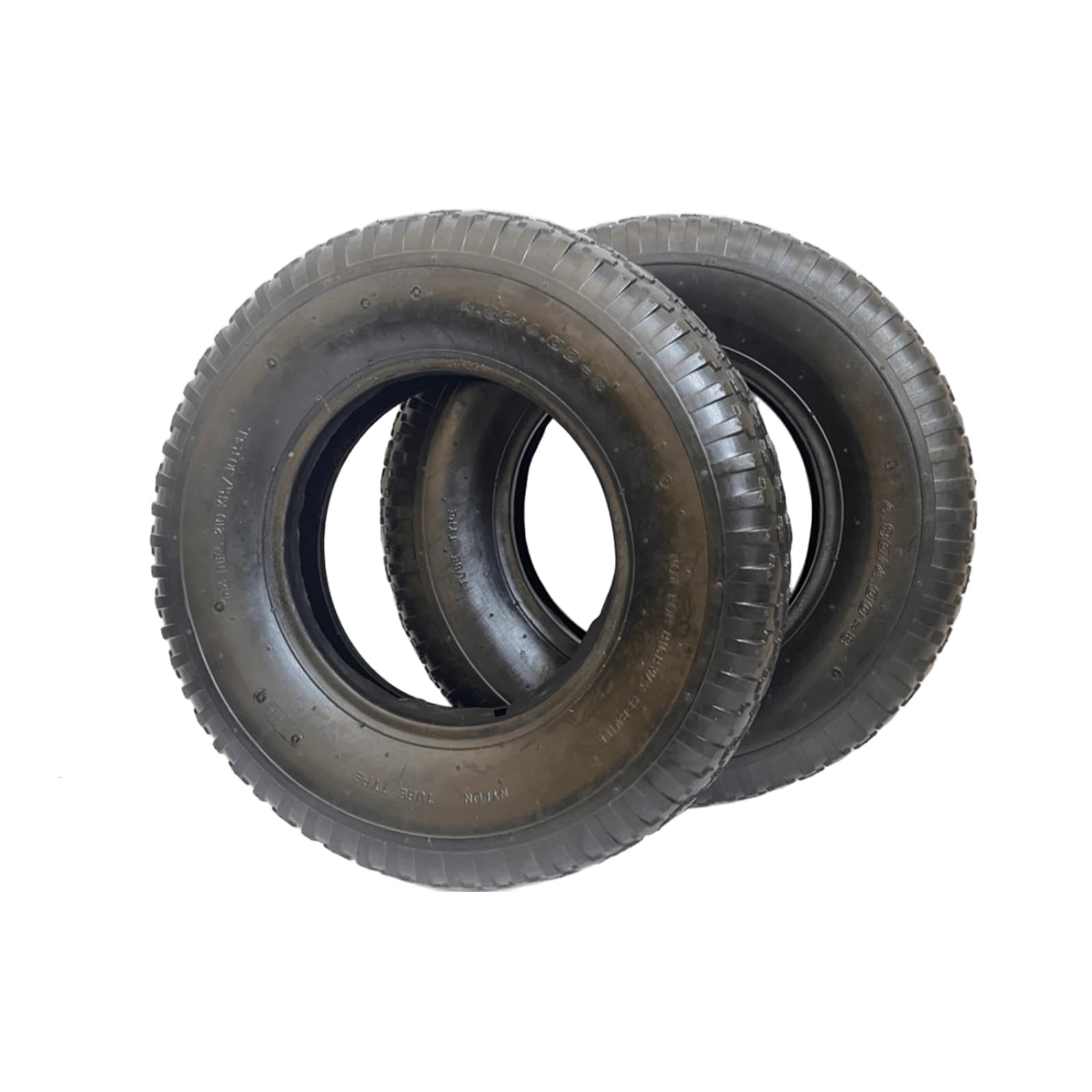 2 neumáticos para carretilla 4.80/4.00-8 con juego de manguera, neumáticos de repuesto 4PR, rueda de carretilla, neumáticos de goma robustos, carga de 250 kg, perfil para terrenos de