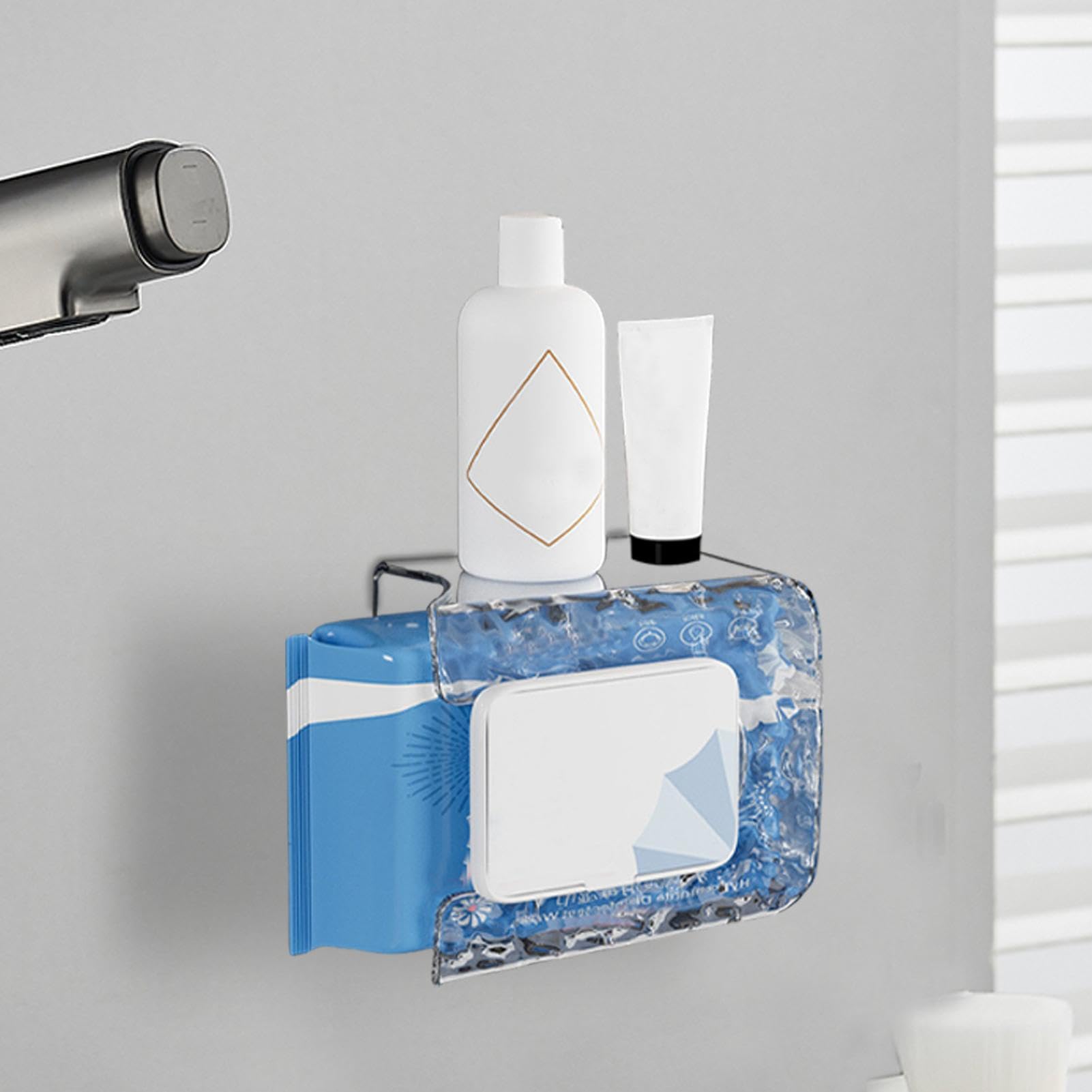 Porta Fazzoletti Da Parete Adesivo - Dispenser Salviette Per Casa, Cucina, Camera Da Letto, Bianco - Foto 14