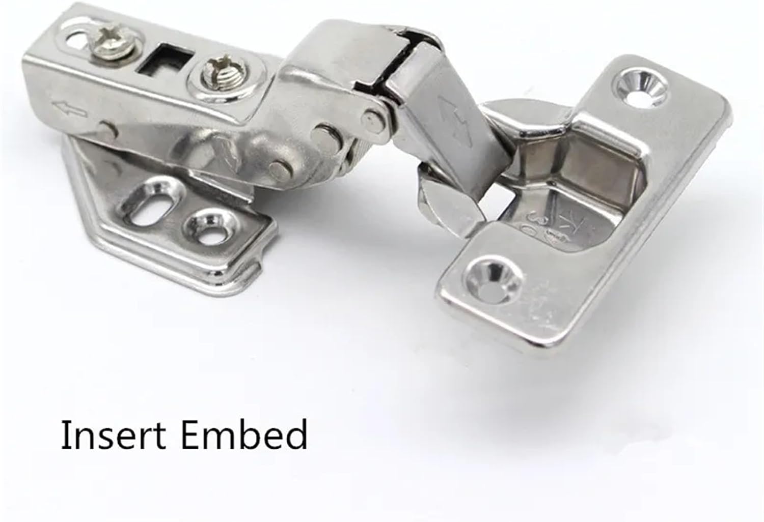 Hydraulic Cabinet Hinges Stainless Steel Furniture Hinge Damper Buffer Close for Cupboard Hardware Cabinet Door Hinge(Insert Embed)