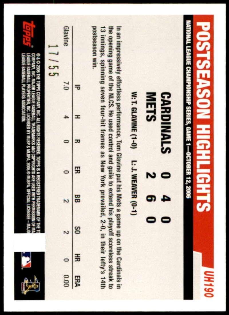 Tom Glavine Card 2006 Topps Update #UH190 - Slabbed Baseball Cards