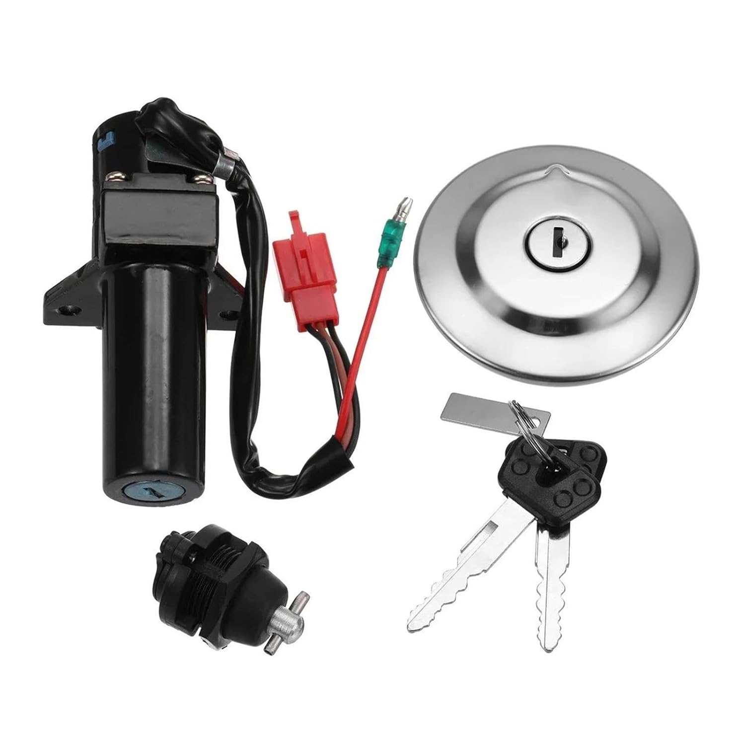 Motorcycle Ignition Switch Locks for Amaha Ybr 125 Motorcycle Scooter Ignition Switch Lock Fuel Gas Tank Cap Lock Key Replacement Kit Motorcycle Ignition Lock