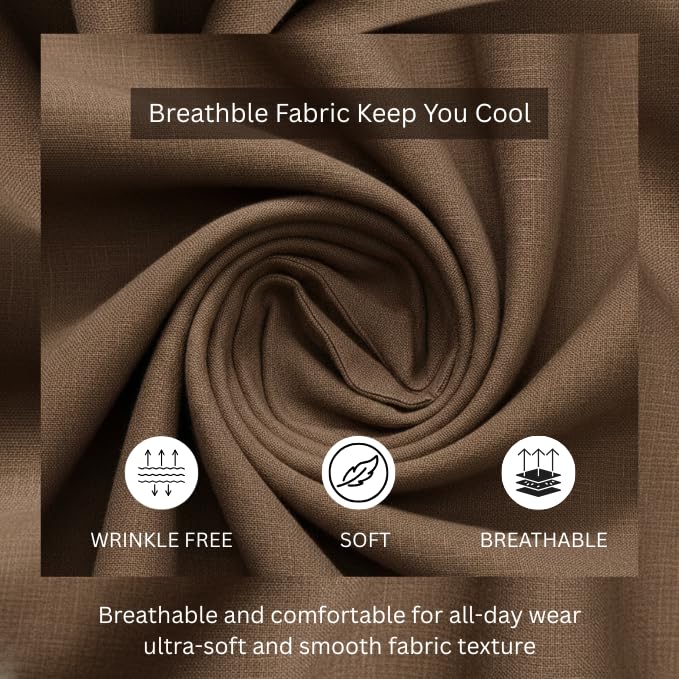 Image of GRECIILOOKS Kurta for Man | Shirt for Man Regular Fit | Mens Casual Shirts | Linen Shirt for Man's | Full Sleeve Shirts for Mens Stylish | Mandarin Collar | Kurta Placket Style