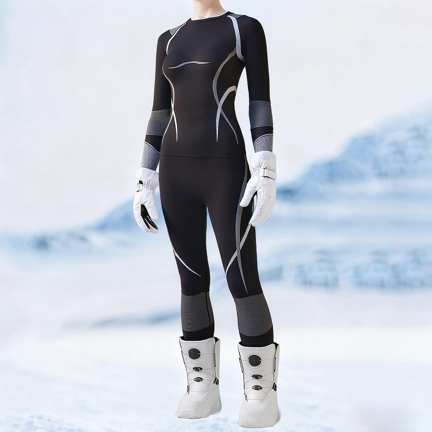 Thermal Underwear Base Layer for Women Fleece Lined Long Johns for Cold Weather,Long Sleeve Shirt Legging Lounge Set