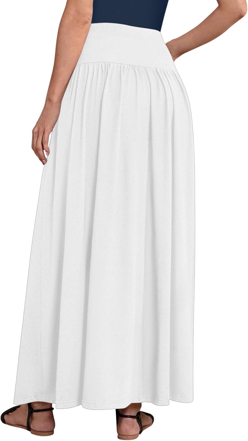 Sweet Hearts Maxi Skirts for Women with Pockets- Elastic Waist Casual Long Skirts XS-XL Made in USA - Image 3