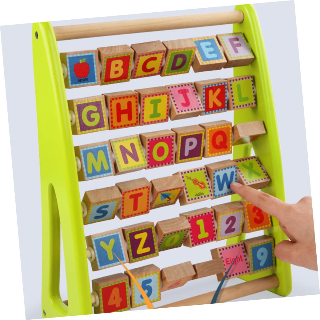 Gioco Educativo in Legno per Tavola Cognitiva Multifunzione con Lettere e Numeri Strumento Montessori per Apprendimento Precoce e Coordinazione Mano-Occhio Resistente e Didattico