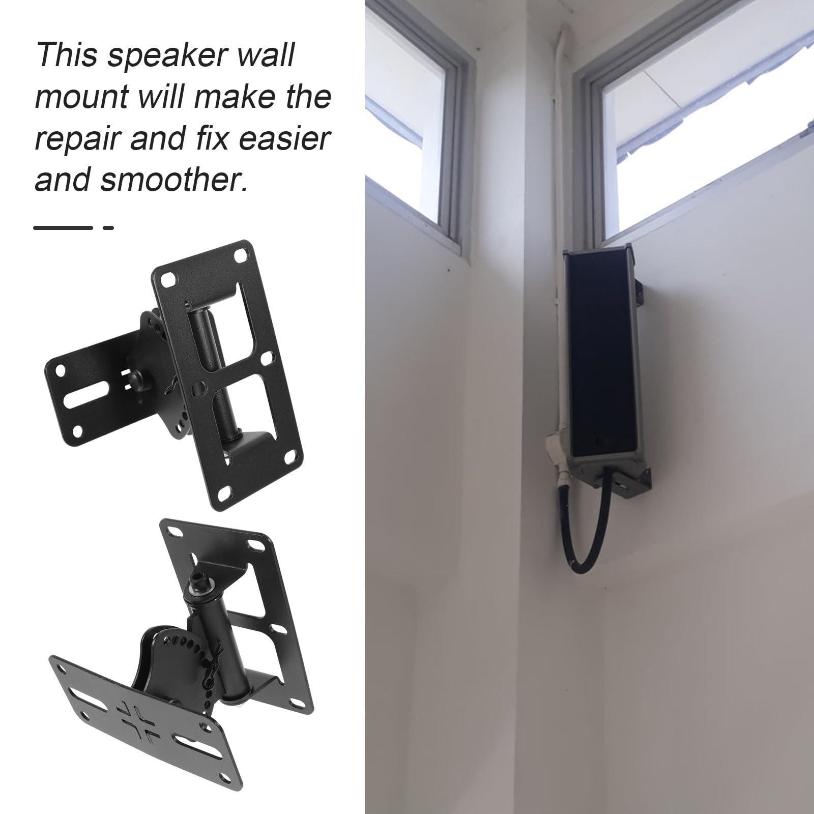 POPETPOP Soporte de Pared Montaje en Pared Soporte Giratorio Metálico 1 para Altavoz de Columna Horizontal Engrosado para Altavoces de Sonido Envolvente para Ktv y Sistemas de Audio