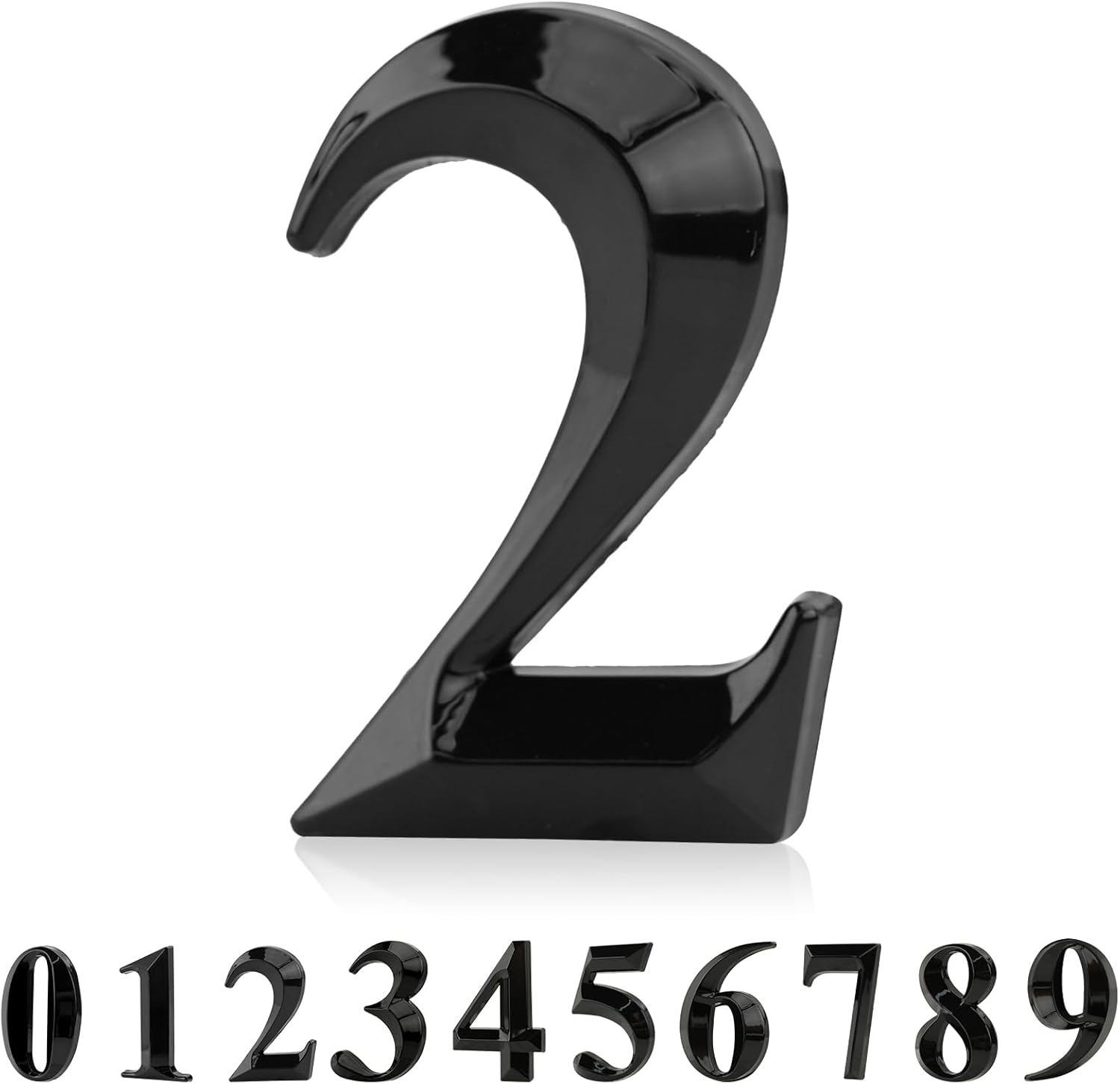 3D Door Numbers 2 Inch Front Door Numbers Black Waterproof Door Address