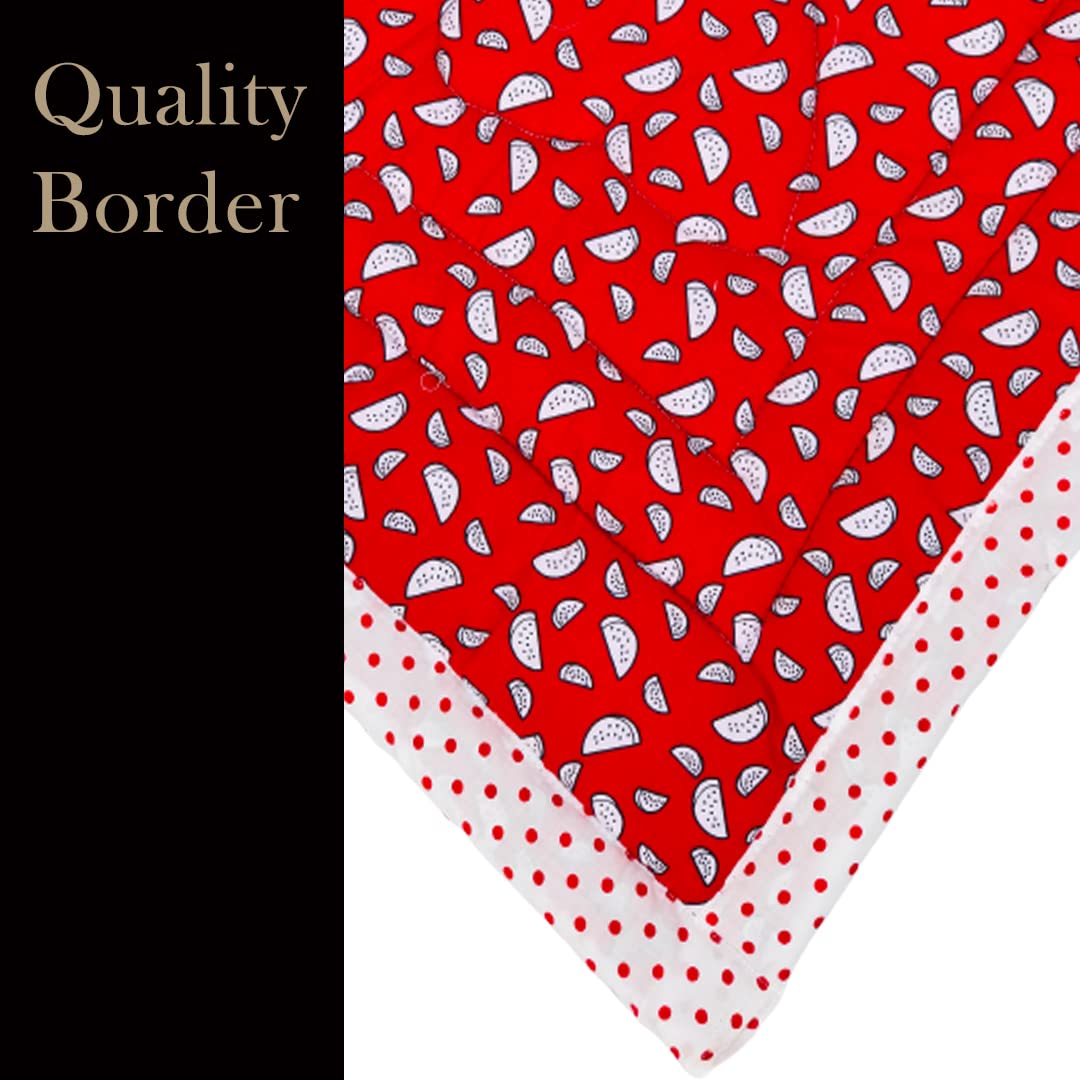 RURIBOSY| Bedding Mattress for Cotton,Baby Sleeping Bed Set Godari Baby Cradle Bed |Sleeping Mat |Multi Purpose Cushioned Bed | Made with Pure Cotton | Age(0-1YR)-2 (RED-2) - Image 4 thumbnail