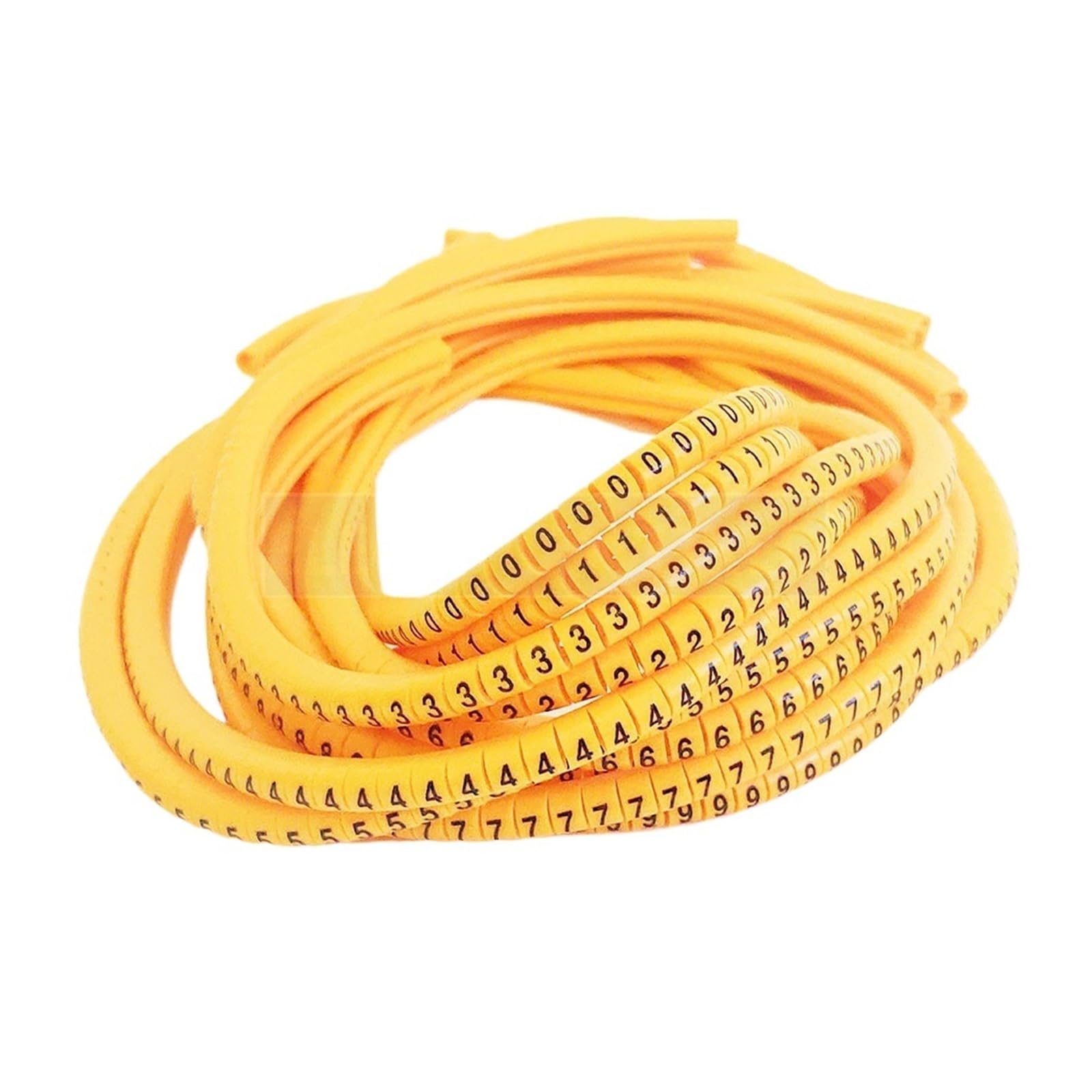Wdsbznb One Color Cable Tags Yellow Color Pvc Cable Marker Ec-0 Ec-1 Cable Wire Marker Number 0 To 9 Size 1.5 Sqmm Markers Insulation Wire(Ec-3-Yellow-1000Pcs)