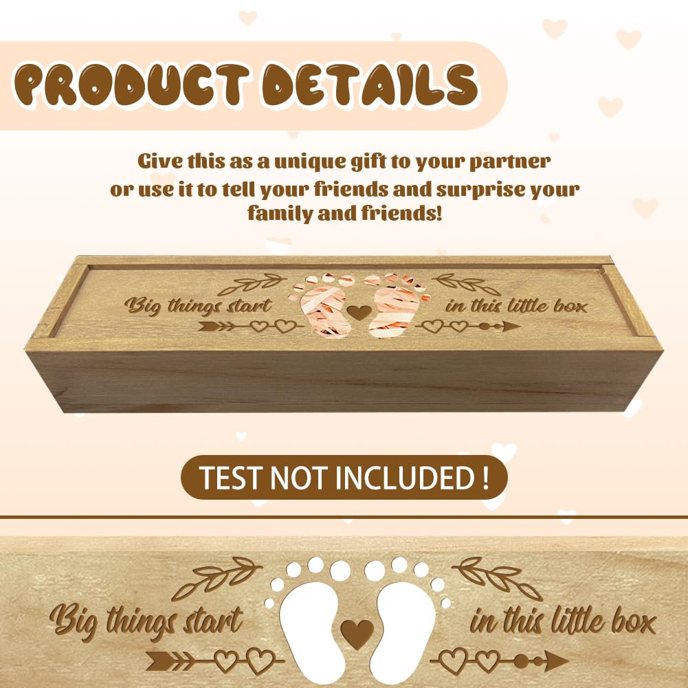 Schwangerschaft Test Souvenir Box - Holz Aufbewahrung Mit Schloss - Ankündigungs Geschenk