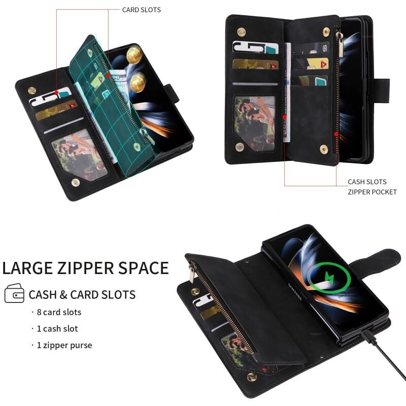 Étui portefeuille Samsung Galaxy Z Fold 6 anti-choc en cuir