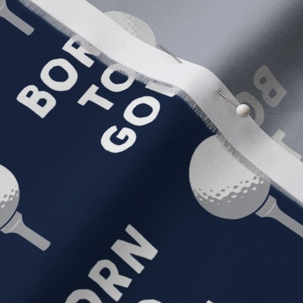 Spoonflower Fabric - Golf Tee Navy Blue White Golfing Ball Links Nursery Sports Printed on Organic Cotton Sateen Fabric by The Yard - Sewing Quilting Apparel Home Decor