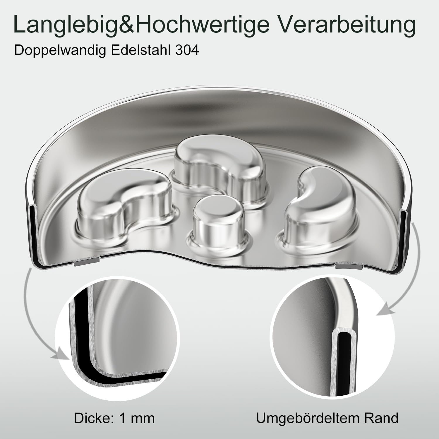 Anti Schling Napf Hund,Doppelwandig Lebensmittelechtes Edelstahl Hundenapf mit Rutschfester Silikonbasis,Labyrinth Antischlingnapf Hunde,für Kleine und Mittelgroße Hunde Katzen,480 ml