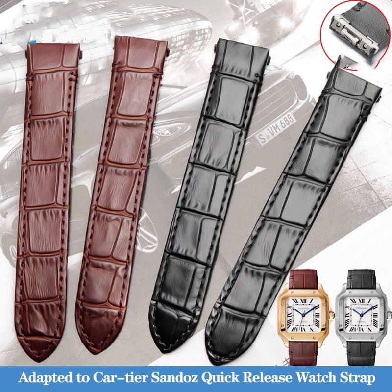 Schnellverschluss-Lederarmband Für Cartier Santos Classic Style WSSA0009 WSSA0010 WSSA0018 Neue SANTOS-Uhrenkette