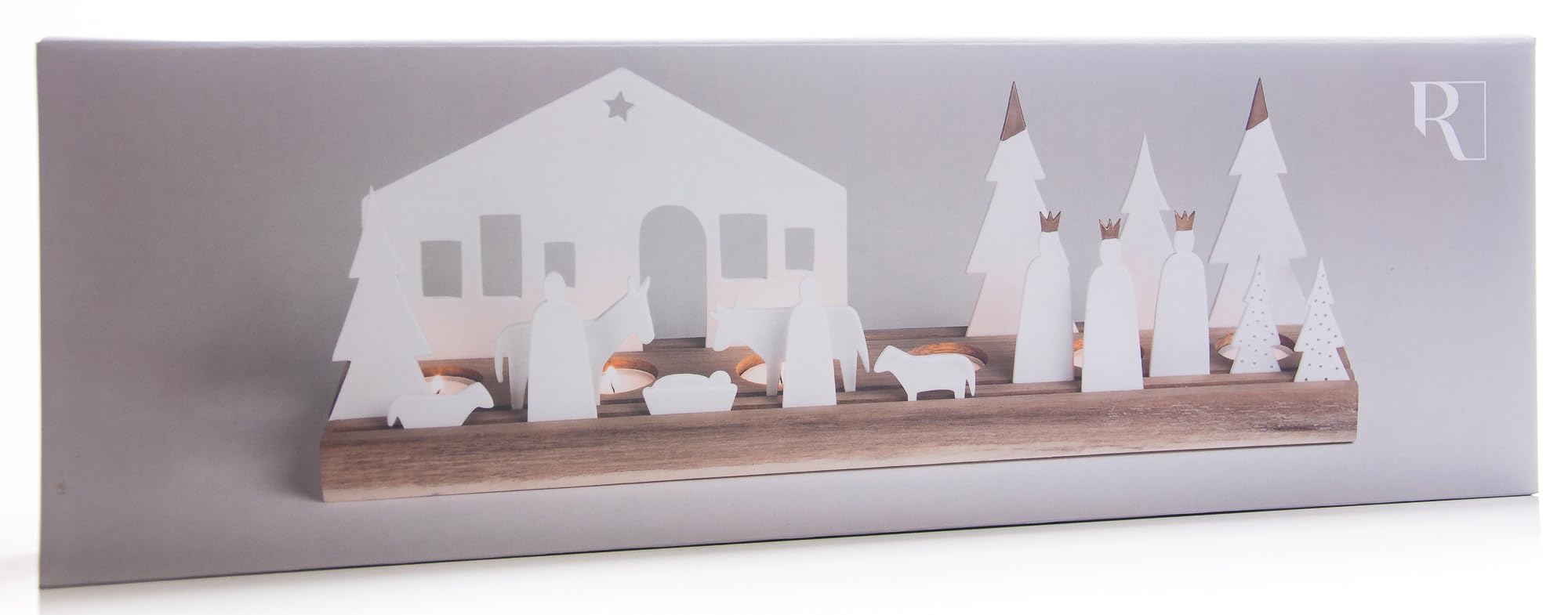 Räder [SA2025/08] Living Xmas Crèche Lumineuse 45 x 9,5 cm Acacia