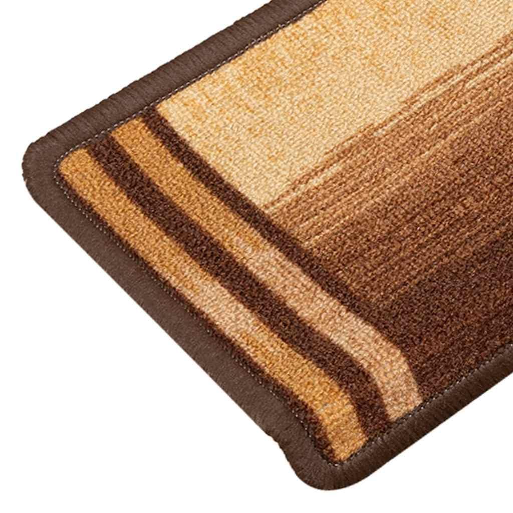 Samoprzylepne maty na schody brązowe, 5 szt. 65 x 21 x 4 cm, z poliamidu, antypoślizgowe i tłumiące dźwięki, na schody, korytarz, wejście, do domu i mieszkania