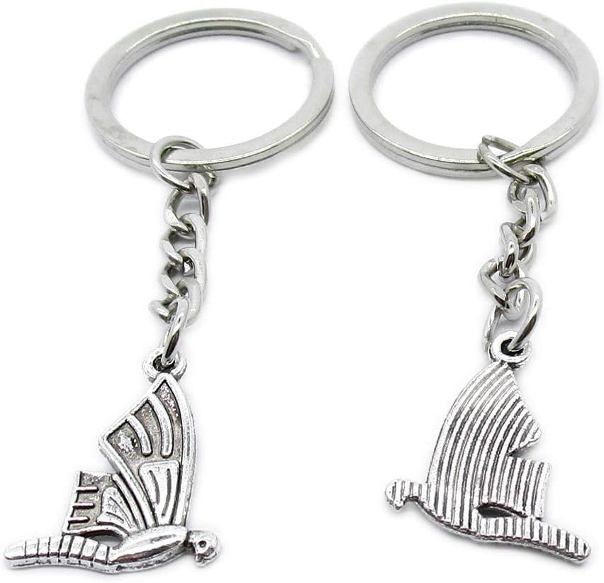 100 Pieces Keyring Keychain Wholesale Suppliers Jewelry Clasps SF2N2F Moth Flying Insect