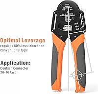 Vista 3 de iCrimp IWD-1620 Deutsch Crimp Tool, Size 16 Deutsch Crimper, Solid Barrel Contact & Circular Connector Contacts Crimping Tool, 8 Indents Wire