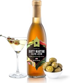 Gourmanity Olive Juice for Dirty Martinis, Premium Olive Brine, the Ideal Martini Mix, Classic Cocktail Enhancer, Perfect Addition to Your Home Bar 12oz Bottle (Pack of 1)