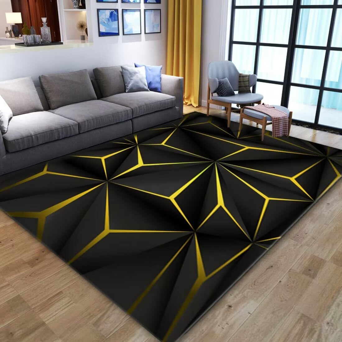 Tapis Entree Priere Pliable Décoration de Salon Design 3D créatif résistance au Froid Pas d'allergies Facile à Nettoyer 120X200CM