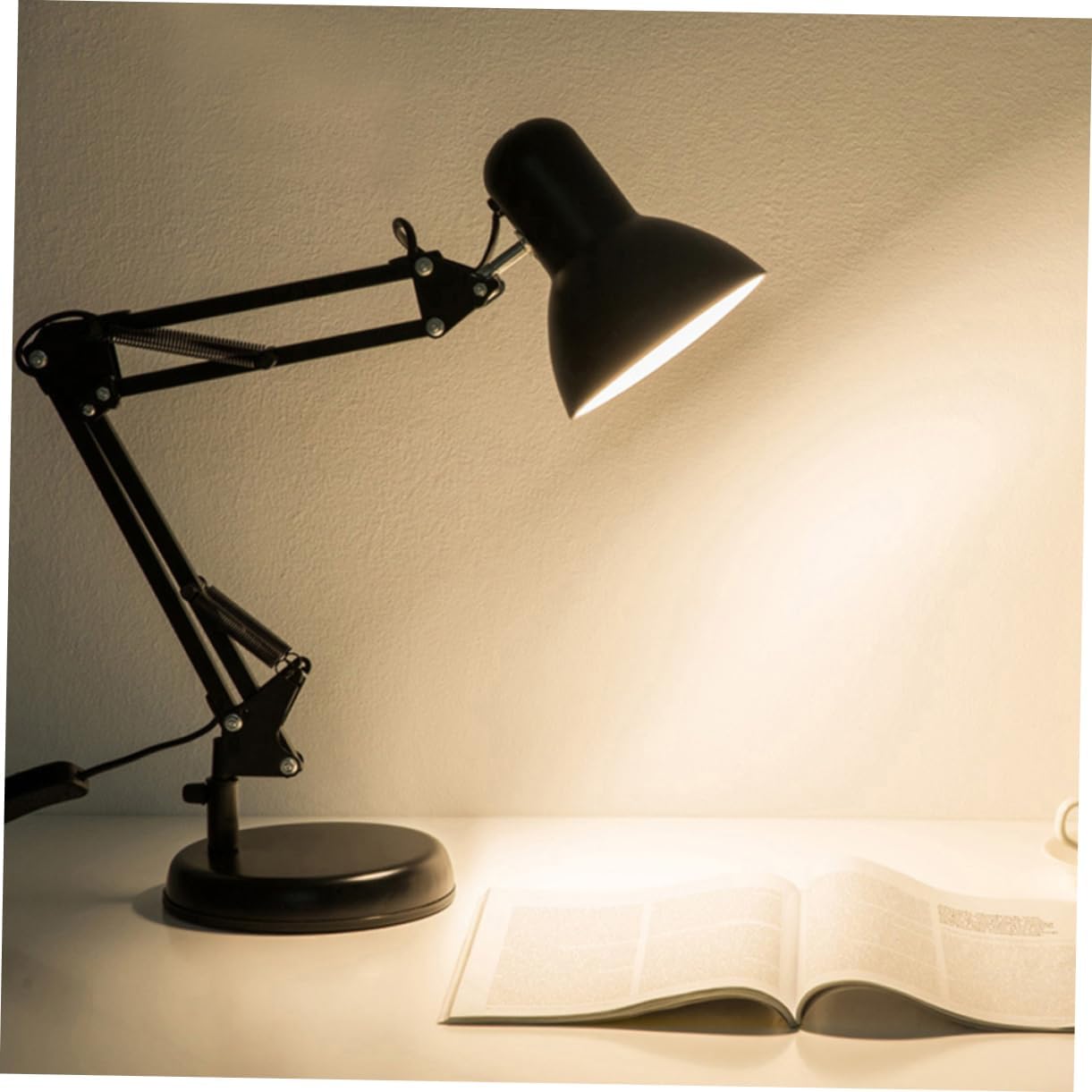 Led Dimmable Table Lamp with Long Arm USB Charging Eye-Caring Design for Reading and Study Home Office Metal Structure for Easy Storage