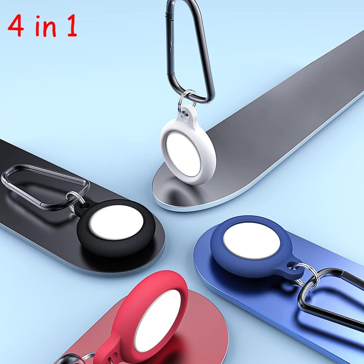 4 pack durable silicone airtag case key finder accessory protective air tag tracker holder cover for luggagebagswalletsitems enhanced anti lost