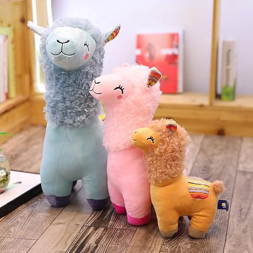 Miniatura 6 de Animal de peluche de llama, lindo peluche de alpaca de 10 pulgadas para niñas y niños (rosa Alpaca Yinghua)