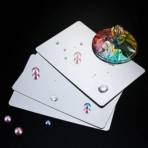 Miniatura 2 de 8 espejos escolares de plástico a prueba de roturas de 4 x 6 pulgadas, azulejos cuadrados de espejo con esquinas redondas suaves, película