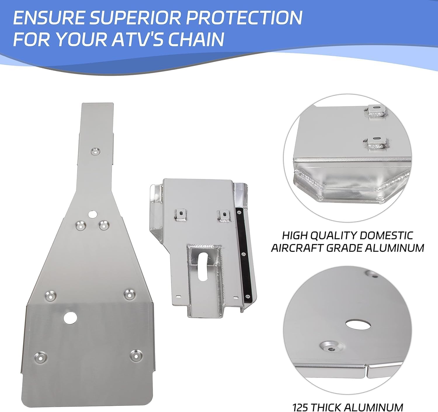 Kojem Skid Plate&Swing Arm Skid Plate Gaurd Compatible with 2006-2020 Yamaha Raptor 700 700R Full Chassis Glide ATV