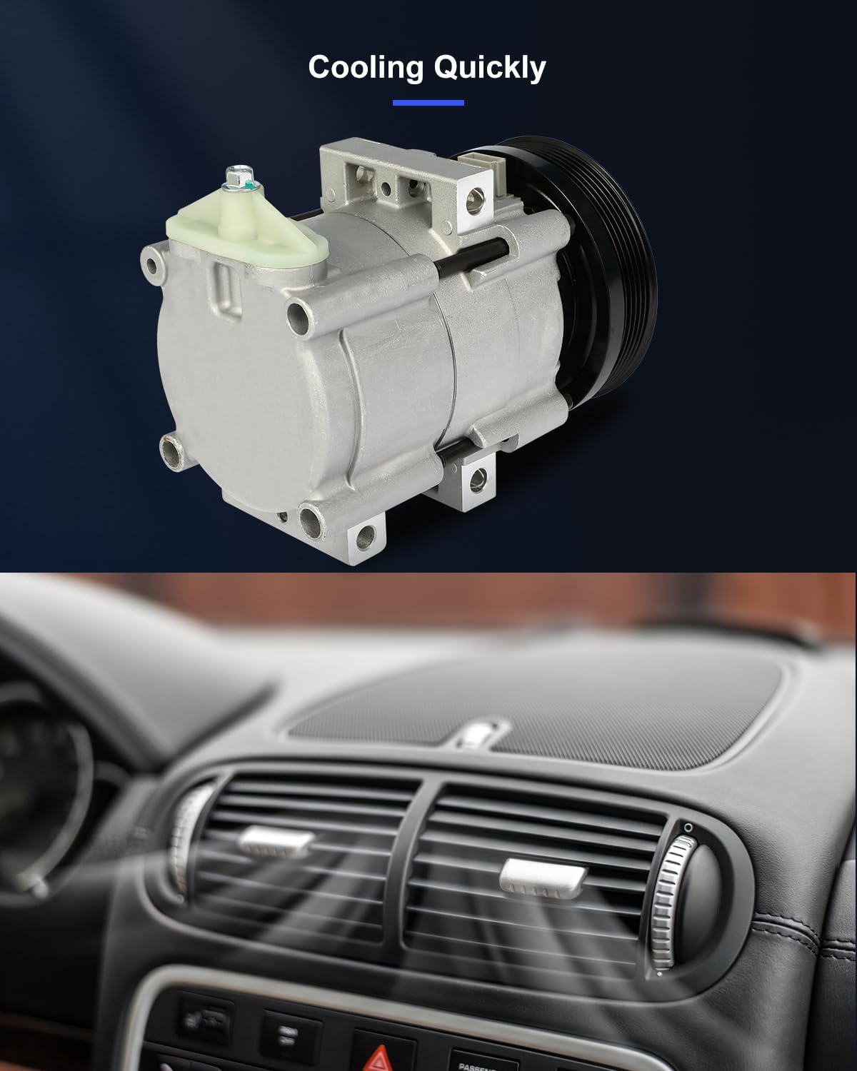 ECCPP AC Compressor Fast Cooling 2001-2007 Fit for Ford Escape for Mazda Tribute 3.0L Air Conditioning Compressor