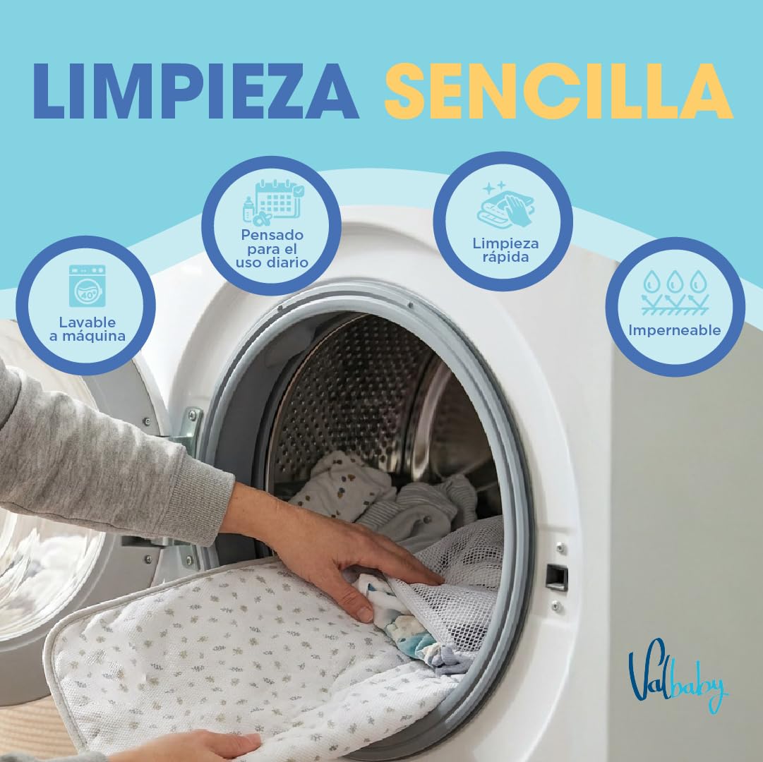 Cambiador Bebe Portatil Impermeable Plegable Acolchado Lavable de Flores para Casa Fuera o Viaje Regalo Recien Nacido Cosas Accesorios Niño Niña Muda Fraldas para Pañales Changing Mat Baby Valbaby — view 5