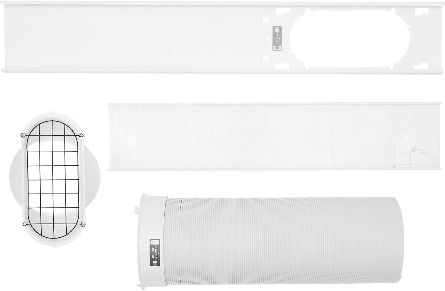 Components of the window kit for Whirlpool PACW29COL