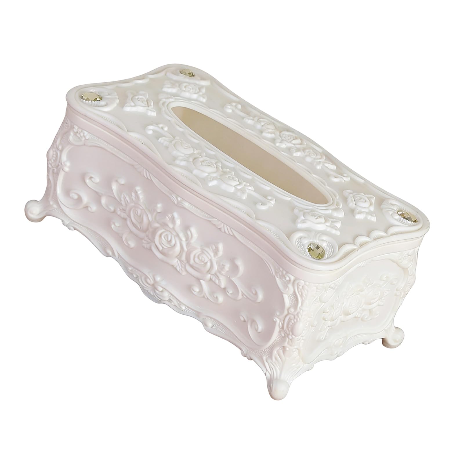 Tsophreniq Look Tissue Box Featuring Embossed Pattern for Contemporary Home Decoration Quick Replacement Box