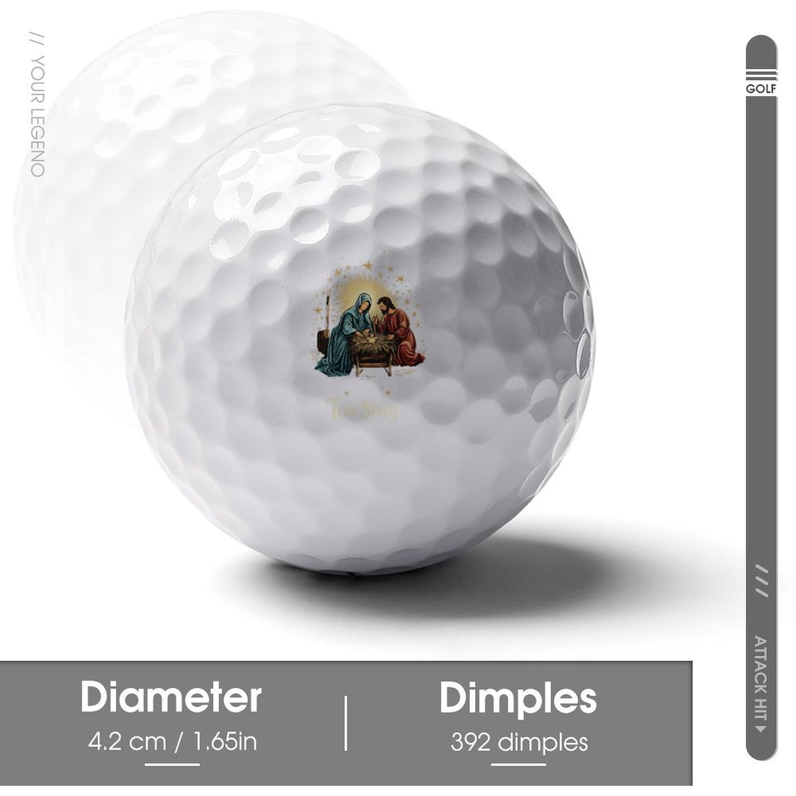 True Story Custom Golf Ball Soft Practice Golf Balls Performance Distance and Speed for Indoor Outdoor