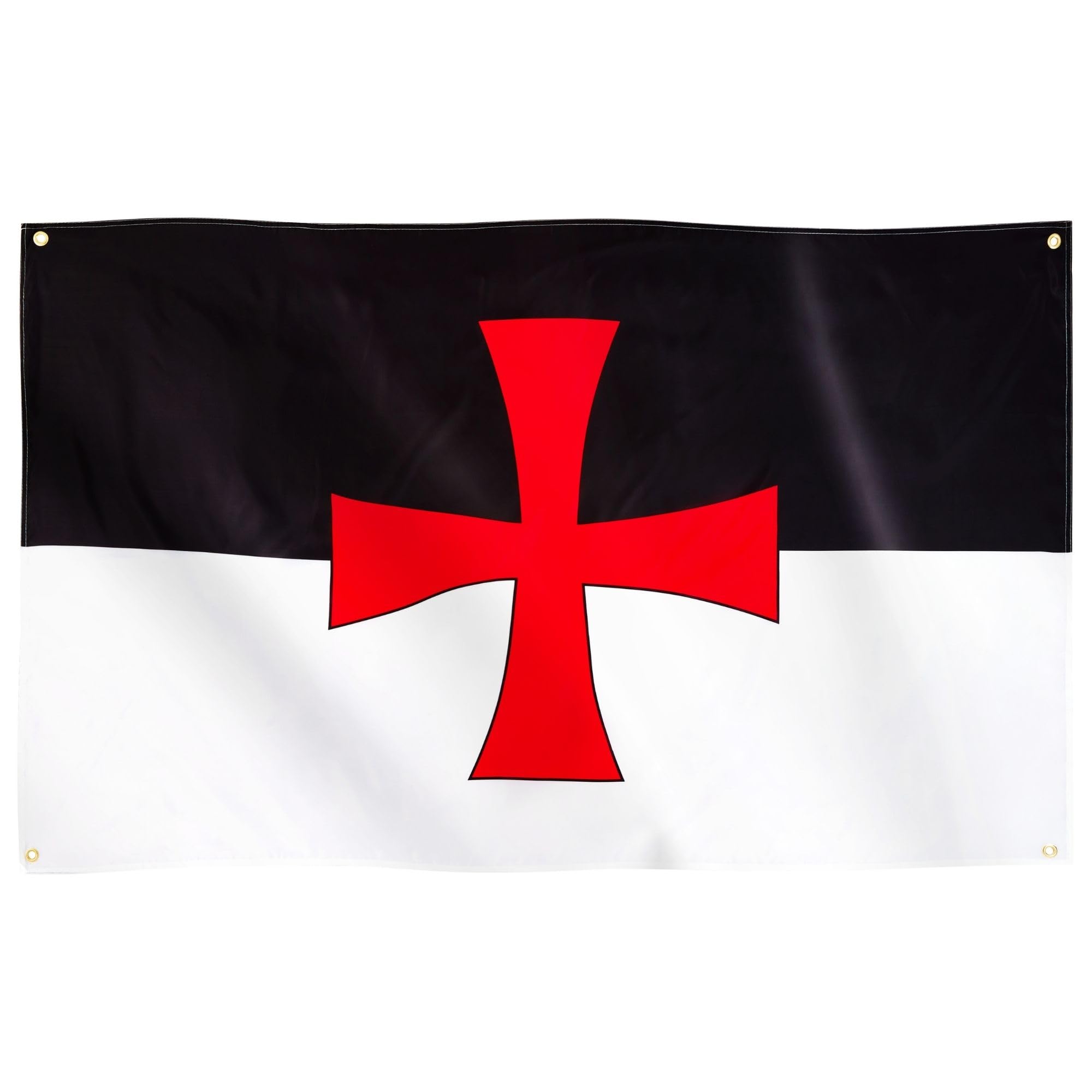 Runesol Foot Knights Templar Battle Fag, 91x152cm, 3ftx5ft, Roman Catholic Church Flag, Medieval Banner, Crusades Flag