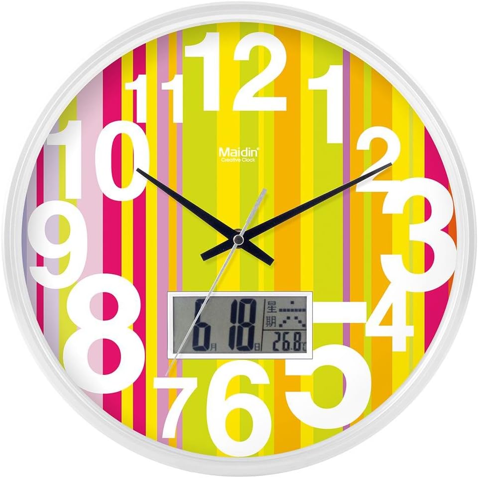 FortuneVin Wall Clock Silent movement Wall Clock Home Office Decor for Living Room