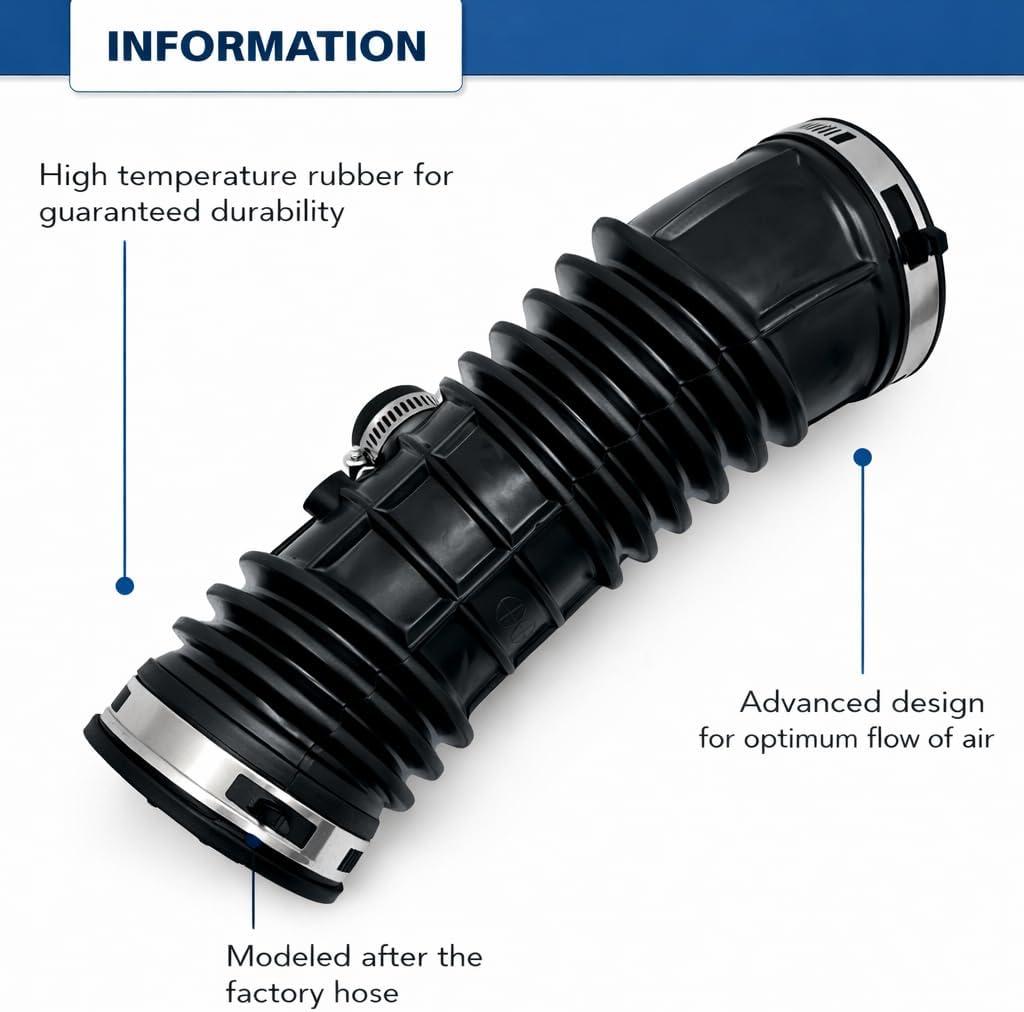 17228-5A2-A00 Engine Air Intake Hose For 2013-2017 Honda Accord 2.4L L4 Intake Filter Tube With Clamps #Replaces 172285A2A00 696-050 696050