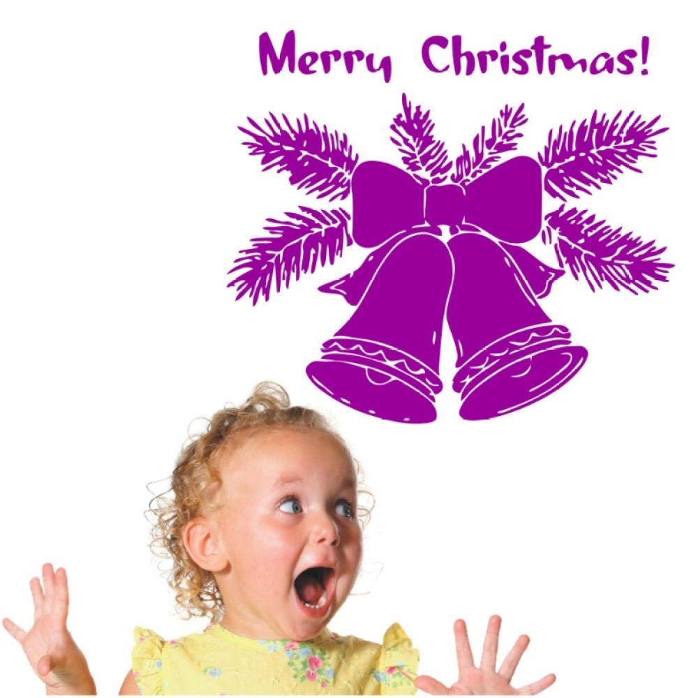 Large Christmas Jngle Bells Vinyl Wall Sticker Merry Christmas Home Room Newly Decorative with Quotes Wall Decal Mural -42X65Cm