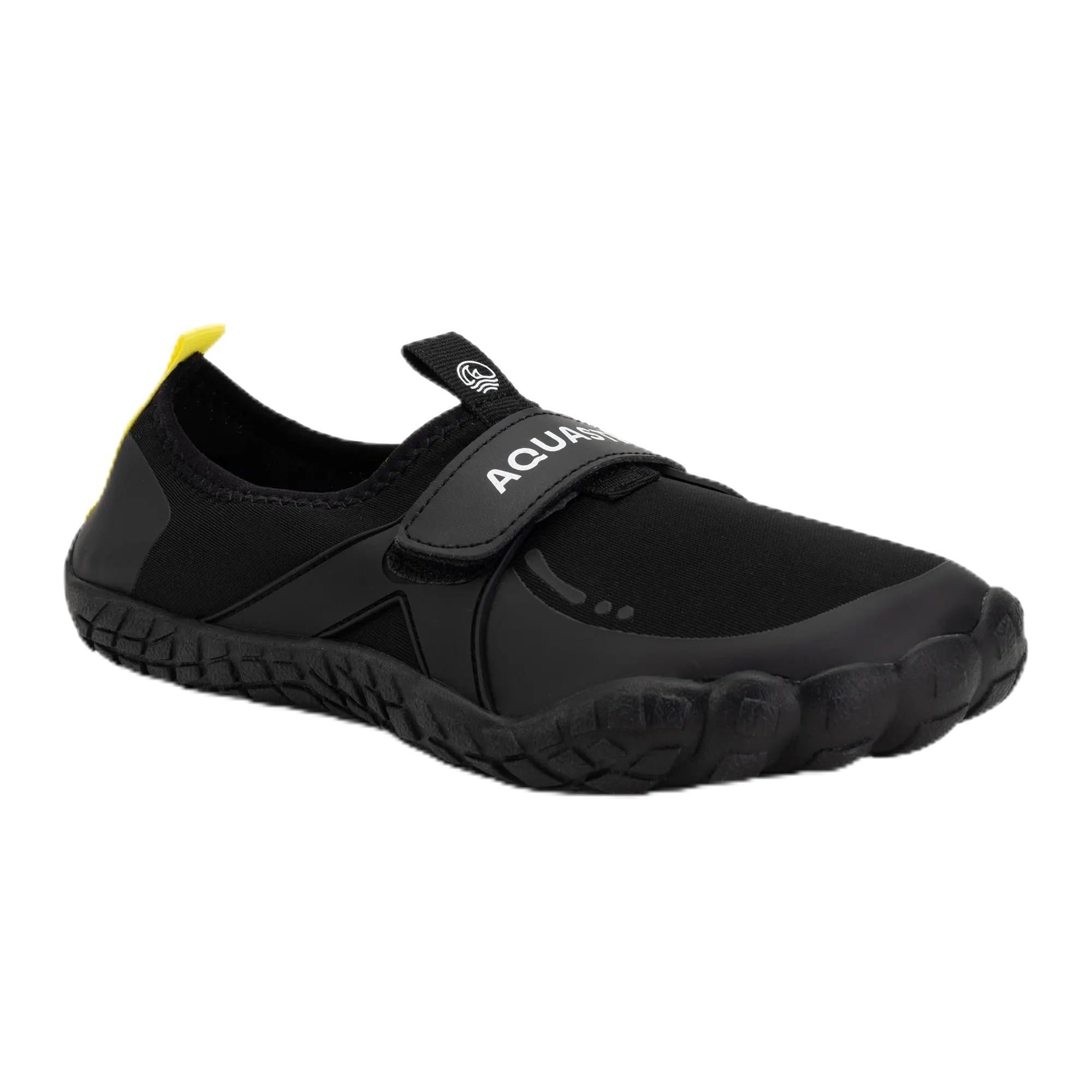 AQUASTIC Reef T - Scarpe da Bagno per Bambini per Ragazzi e Ragazze, per Nuoto, Snorkeling, Spiaggia e SUP, Maglia Traspirante, Nero, 40 EU