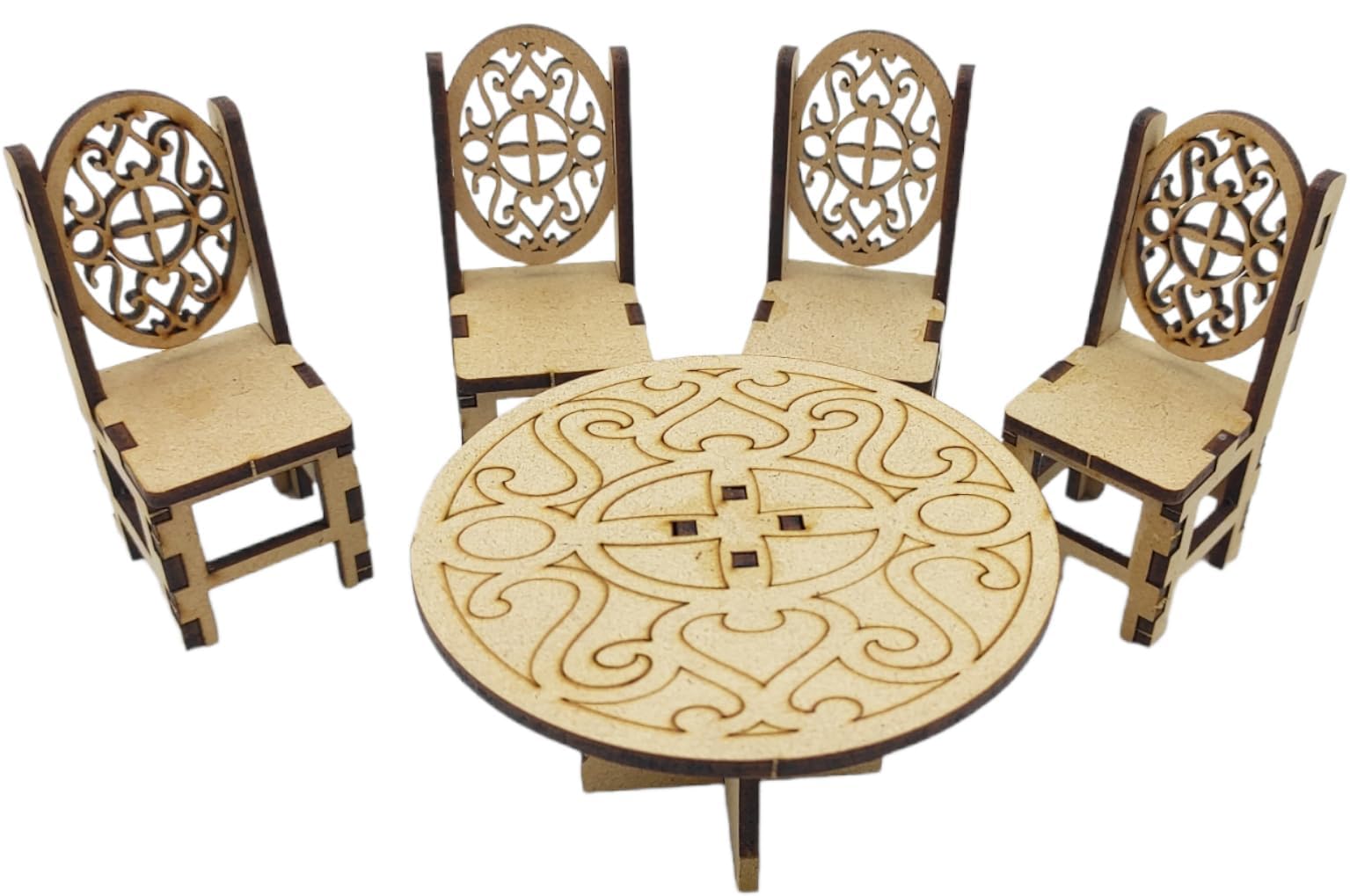 Dishvy 3D Miniature Pine Wood Table Chair Set for Kids| Dining Table and 4 Chairs| DIY Style| Kitchen Play Set (B0DC6VRTB6) Amazon Price History, Amazon Price Tracker