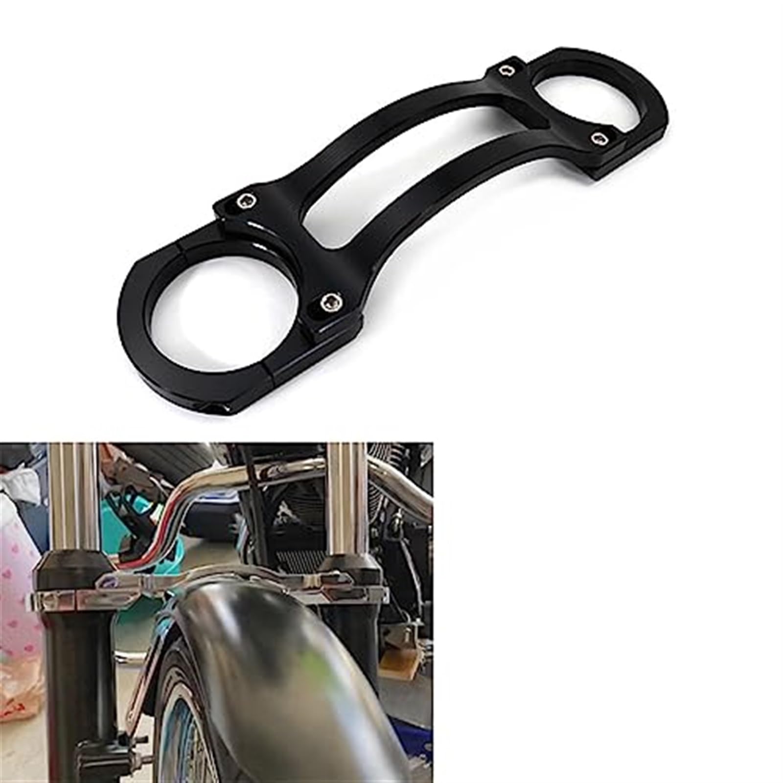 Stabilizzatore forcella anteriore moto, rinforzo forcella