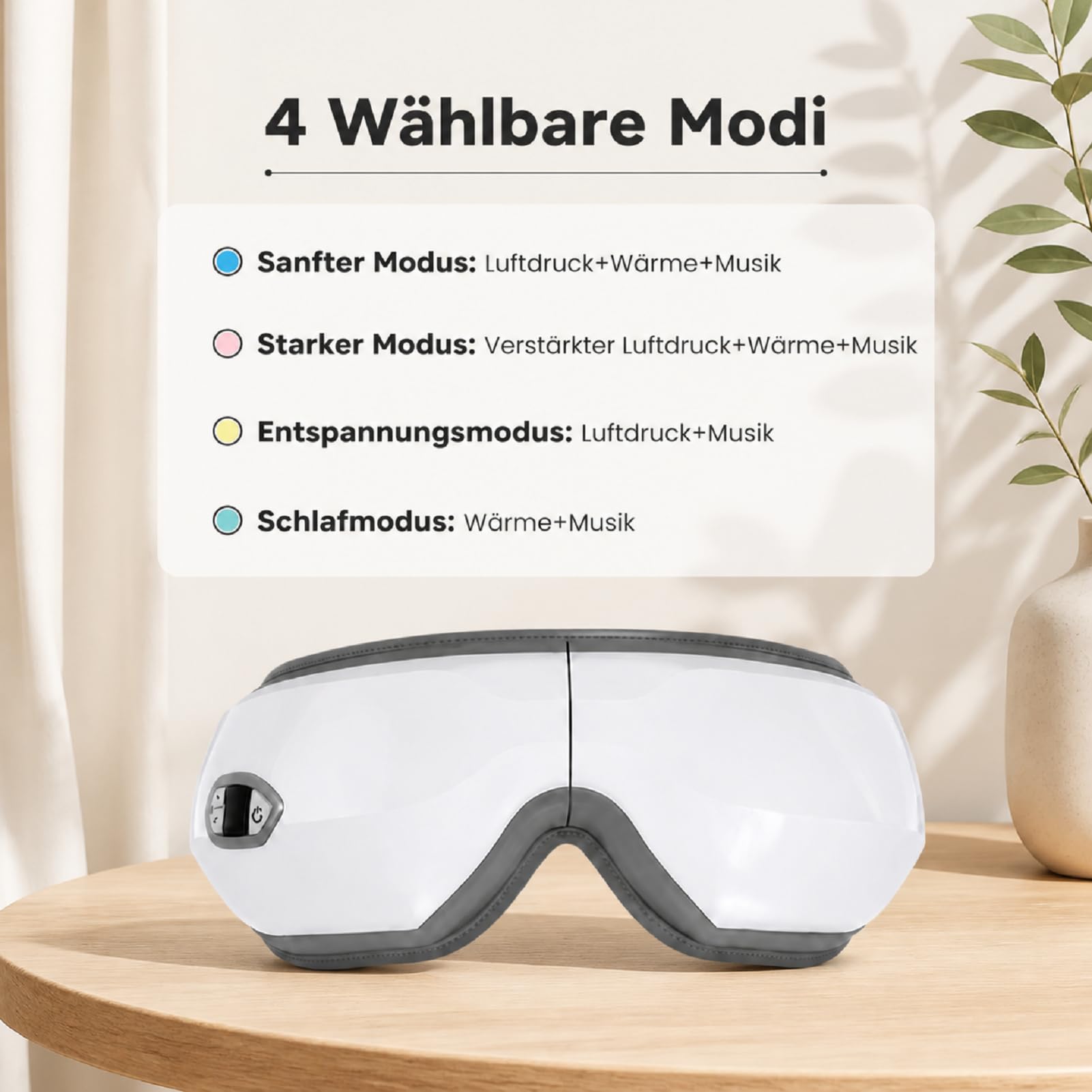 Augenmassagegerät mit Wärme Vibration Augenmaske Eye Massager | mit Bluetooth Musik, für Strapazierte Trockenen Augen Verbessert Schlafqualität Geschenke für Frauen Männer