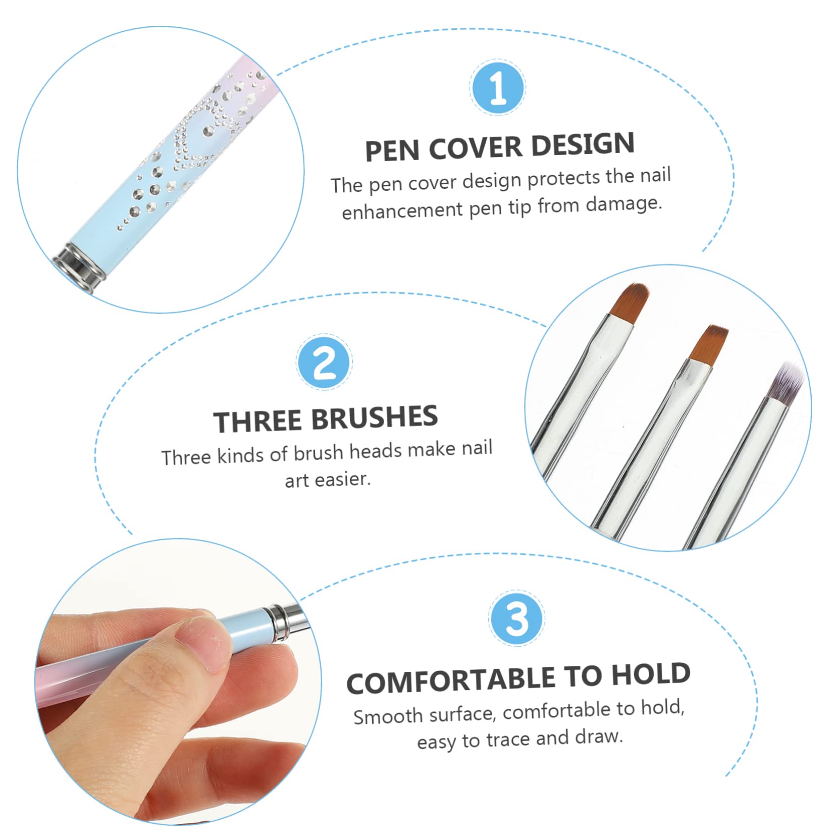 Healeved 15pezzi Pennello Per Nail Art Per Manicure Professionale Strumenti Per Decorazioni Unghie Facile Da Usare e Portatile Per Casa e Salone