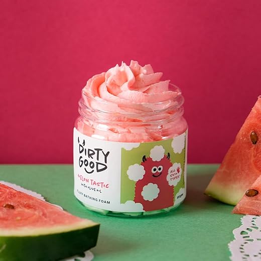 Dirty Good Melon-tastic Fluff Bathing Foam with Olive Oil, Shea Butter & Vit E Oil | Body wash for kids | 100 gm